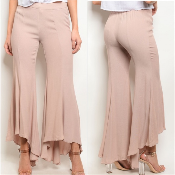 FLARED TAUPE PANTS - Picture 2 of 3